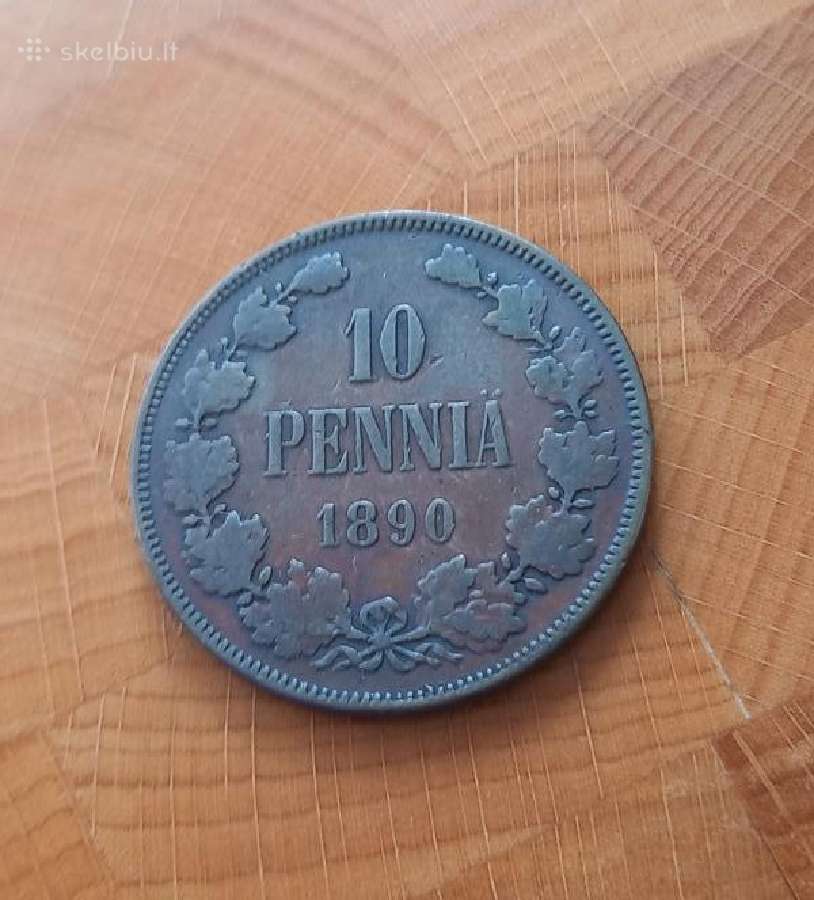 Suomija - Rusija 1890 10 peni