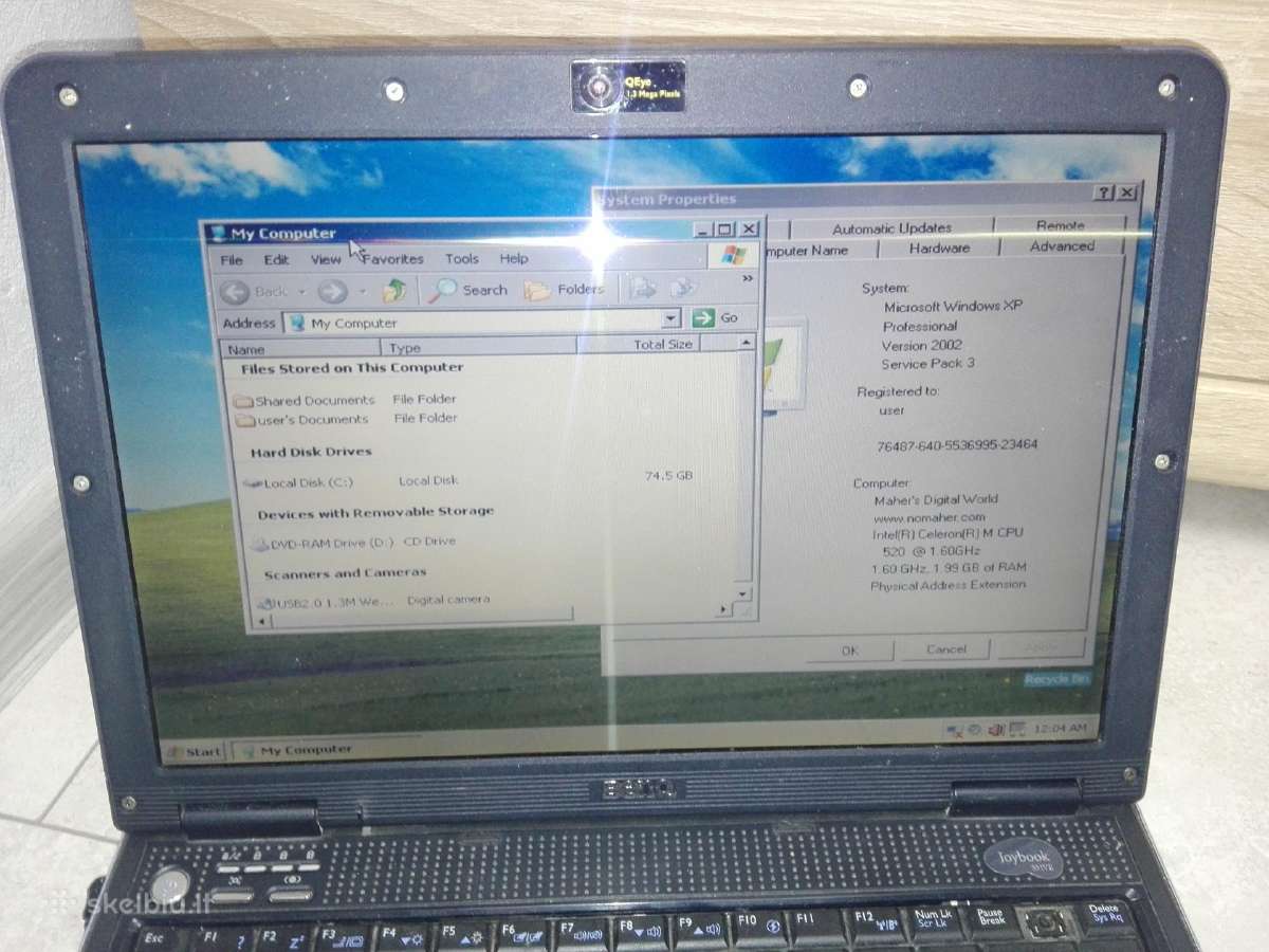 Nešiojamas kompiuteris su Windows Xp ir Com port a - nuotraukos Nr. 2