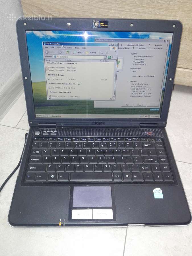 Nešiojamas kompiuteris su Windows Xp ir Com port a