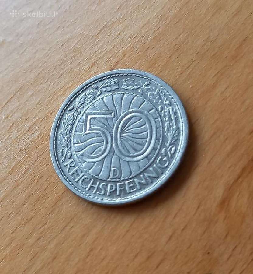 Vokietija - Veimaras 1928 D 50 reichspfenigiu