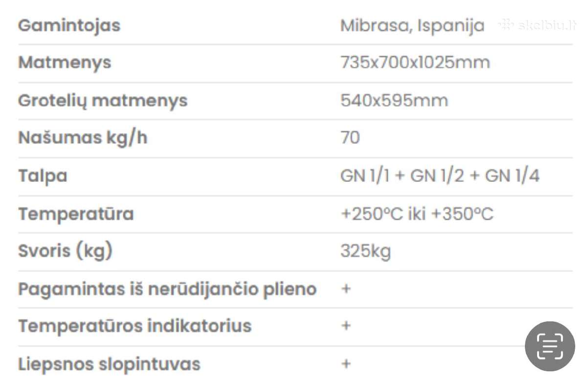 Mibrasa 70kg/h anglies grilis Hmb 75 - nuotraukos Nr. 6