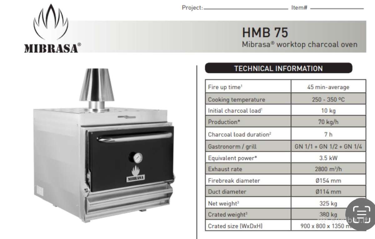 Mibrasa 70kg/h anglies grilis Hmb 75 - nuotraukos Nr. 4