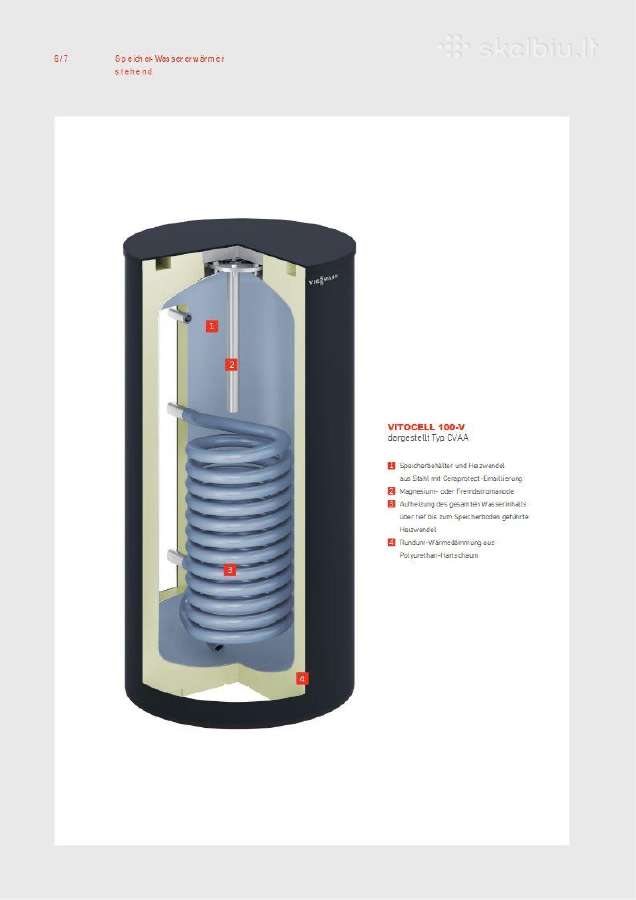 Pastatomas 200ltr boileris vitocel-100