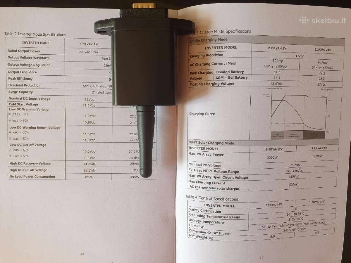 Hibridinis inverteris - off grid 12v 2.2kw su WiFi - nuotraukos Nr. 9