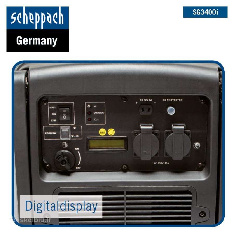 Inverterinis generatorius, Scheppach Sg3400i 230v - nuotraukos Nr. 3
