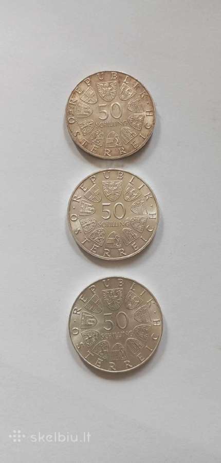 3x50 sidabriniu austrijos shilingu