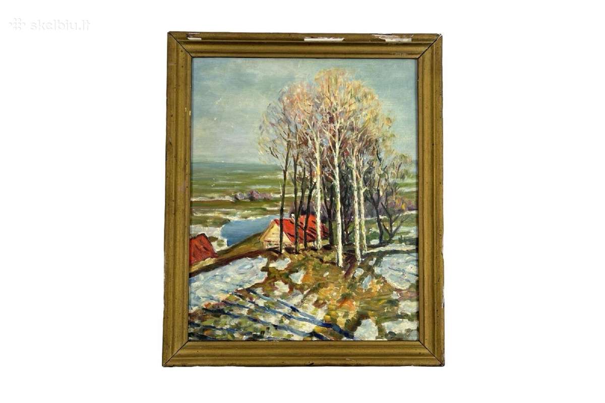 Drobė ant kartono ,aliejus, 32.8x39.5 см kaina 25