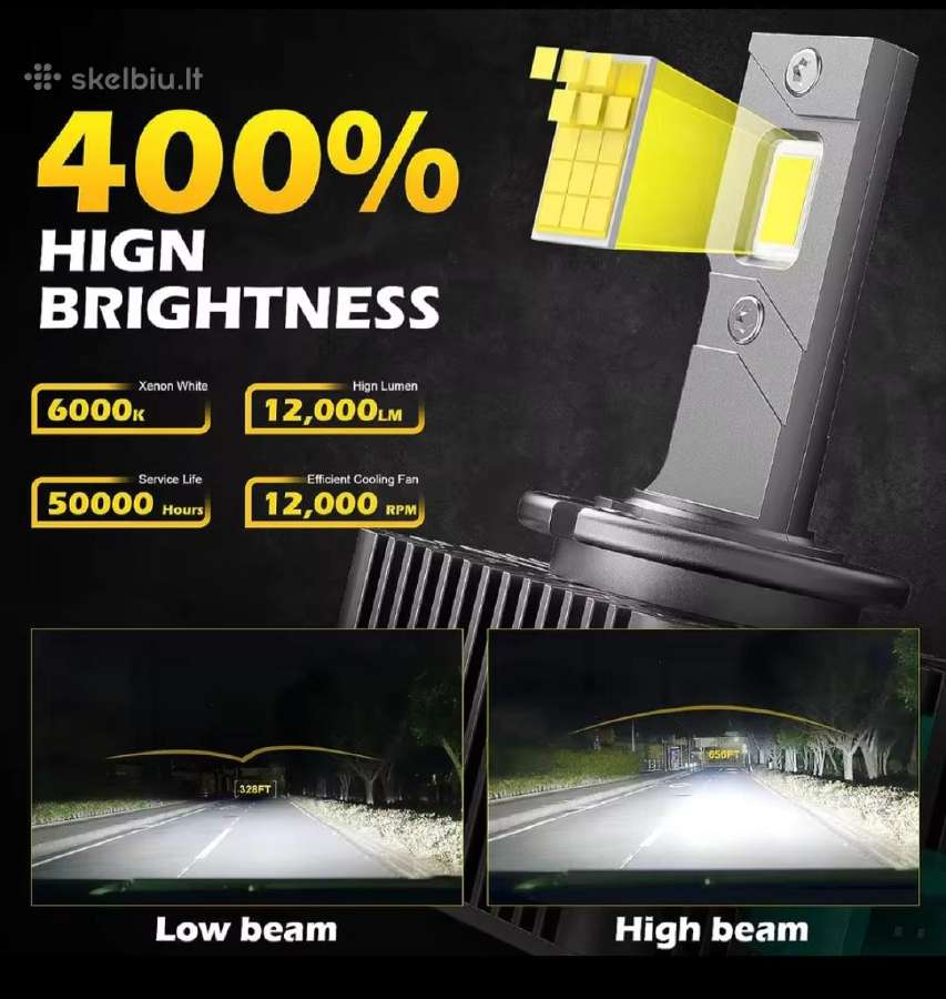 LED D8s 6000k lempučių kompl. - nuotraukos Nr. 5