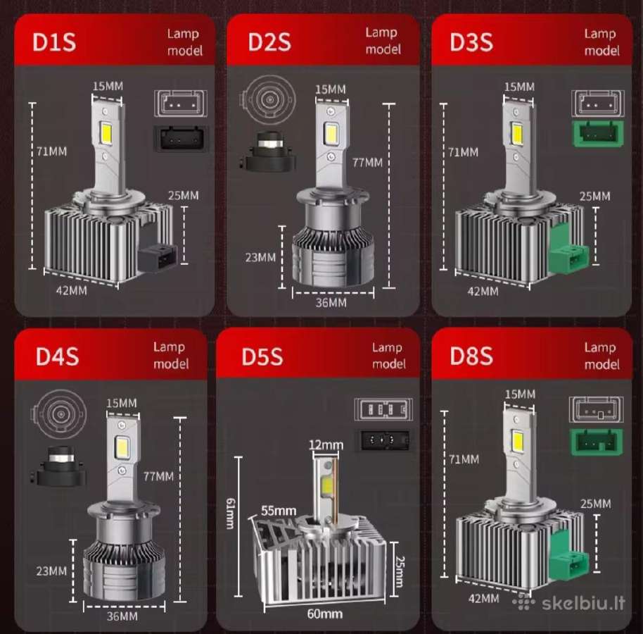 LED D8s 6000k lempučių kompl. - nuotraukos Nr. 6