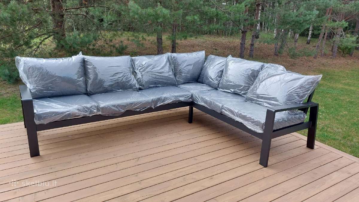 Aliuminis kampas,sofa. Aliuminiai foteliai. Stalas - nuotraukos Nr. 4