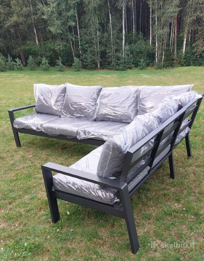 Aliuminis kampas,sofa. Aliuminiai foteliai. Stalas - nuotraukos Nr. 8
