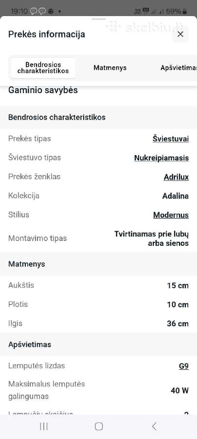 Pakabinamas šviestuvas 2 lempučių. - nuotraukos Nr. 7