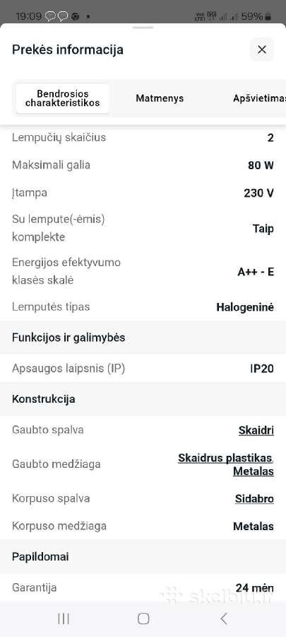 Pakabinamas šviestuvas 2 lempučių. - nuotraukos Nr. 8