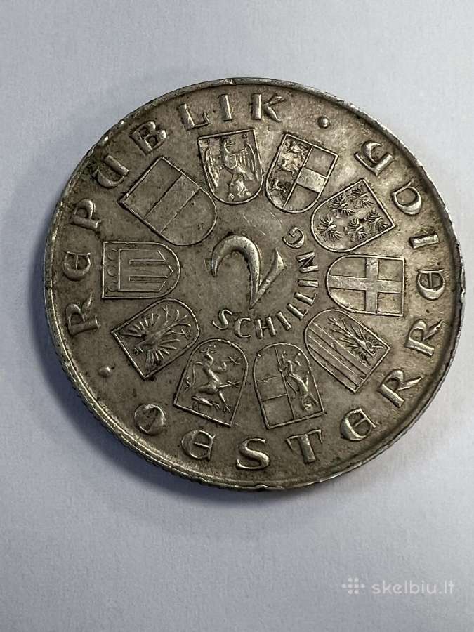 Austrija 2 šilingai, 1932 sidabrine moneta