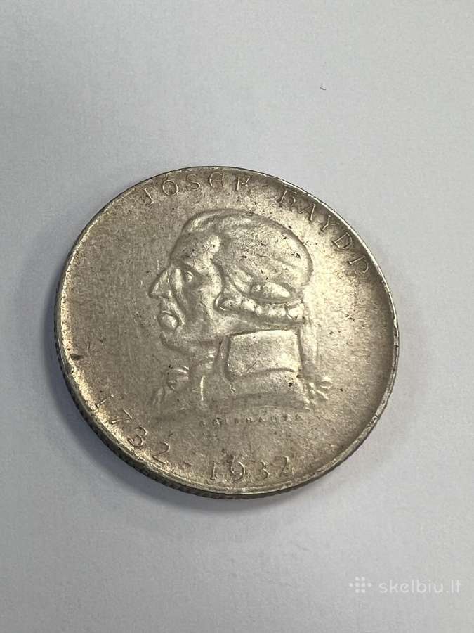 Austrija 2 šilingai, 1932 sidabrine moneta - nuotraukos Nr. 2