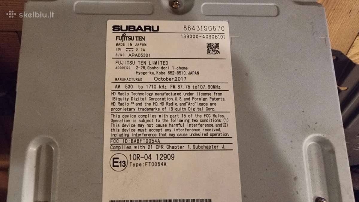 Subaru forester Sj multimedija audio grotuvas - nuotraukos Nr. 2