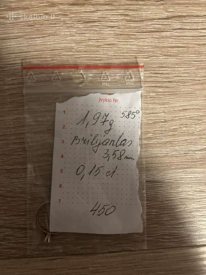 Parduodamas balto aukso žiedas su brilijantu. - nuotraukos Nr. 2