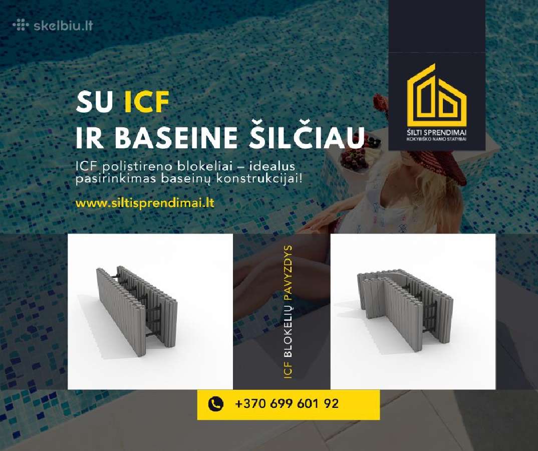Icf polistirolo blokeliai baseinams