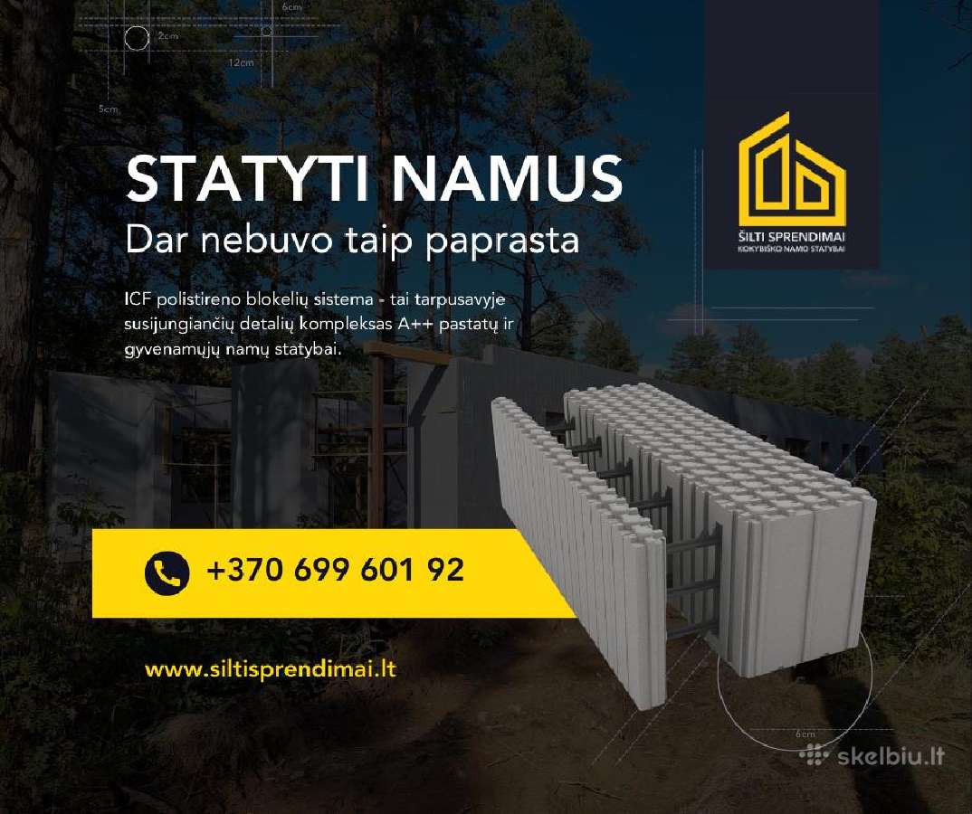 Polistirolo Eps statybiniai blokeliai Icf