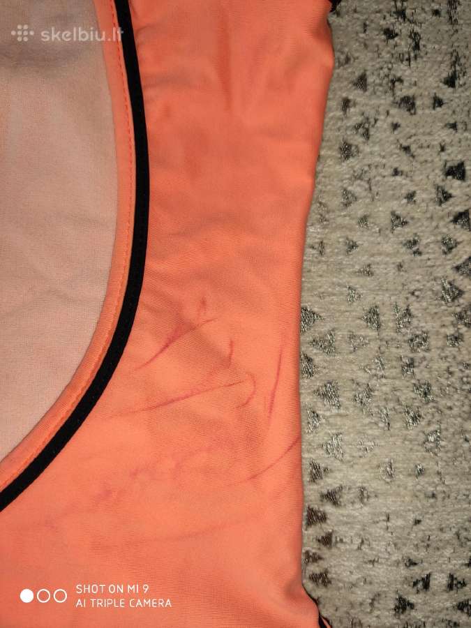 Vientisas oranžinis maudymosi kostiumas mergaitei - nuotraukos Nr. 4