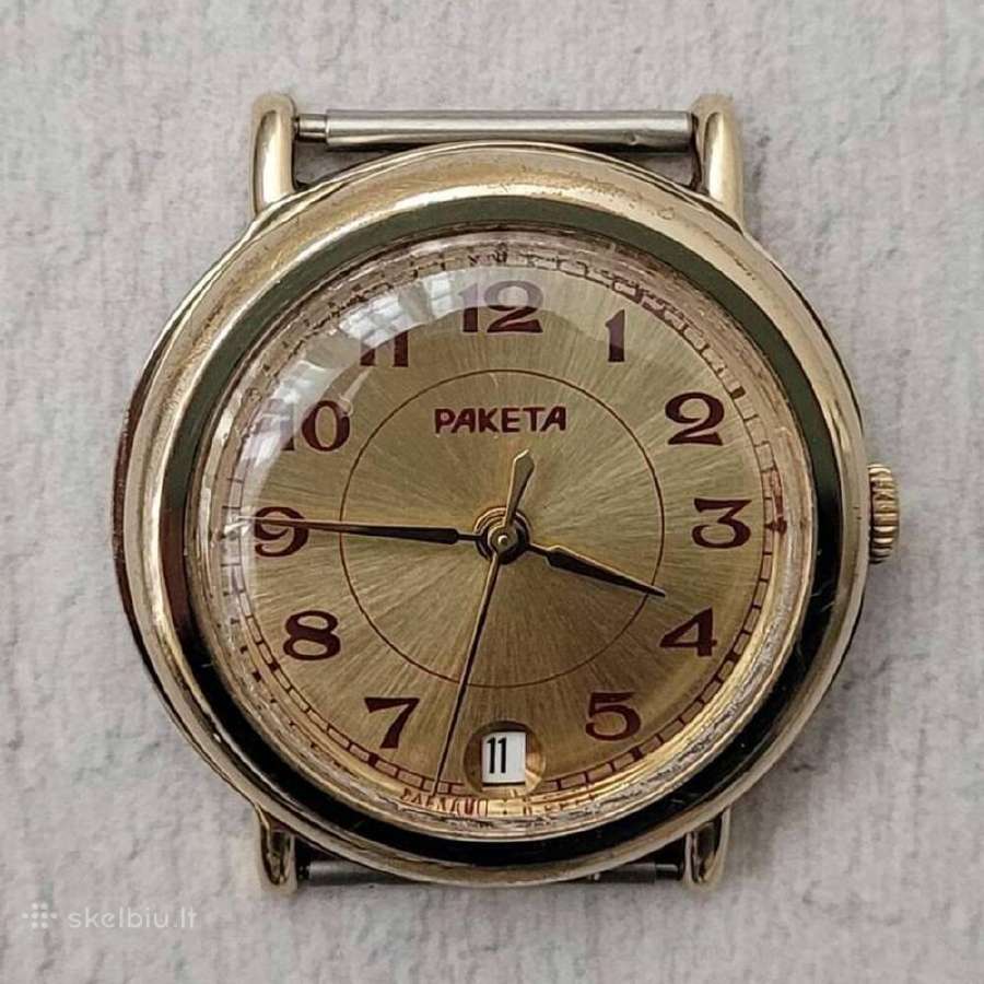 Auksuotas laikrodis "Raketa" TSRS