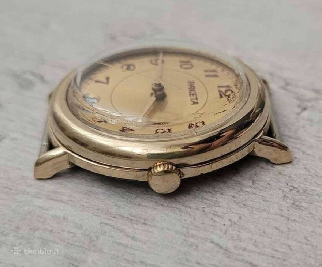 Auksuotas laikrodis "Raketa" TSRS - nuotraukos Nr. 3