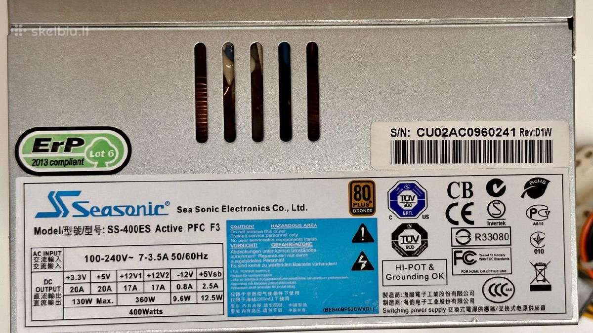 Psu Seasonic Ss-400es Active Pfc F3