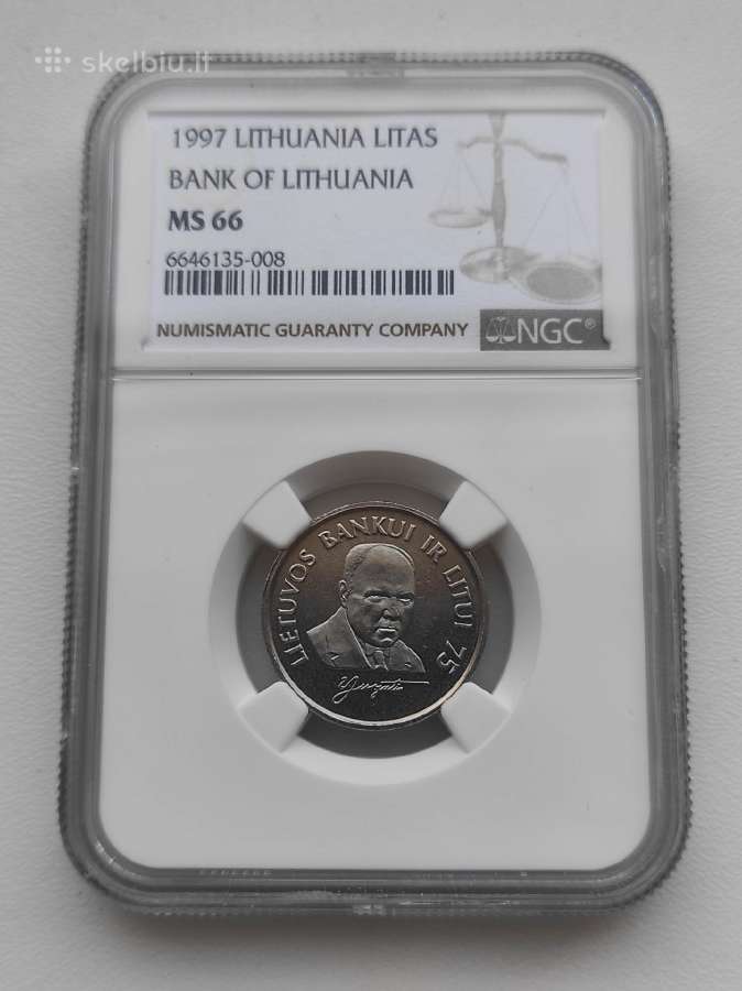 1 litas 1997 Jurgutis Ngc Ms66