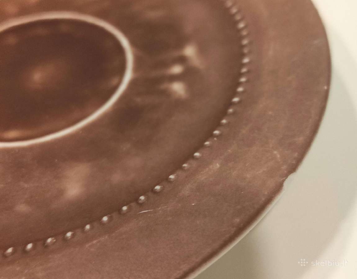 Porcelianinė ruda lėkštelė puodeliui, 6 vnt - nuotraukos Nr. 4