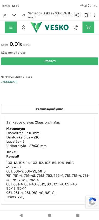 Renault traktoriaus sankabos diskas - nuotraukos Nr. 4