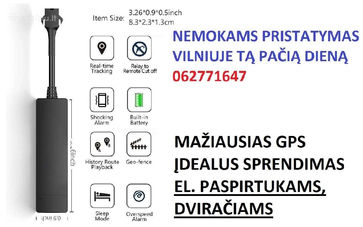 GPS seklys dviračiui, paspirtukui, motoroleriui