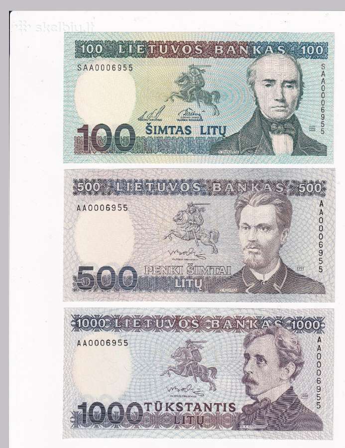 Neišliestieji litų banknotai - rinkinys