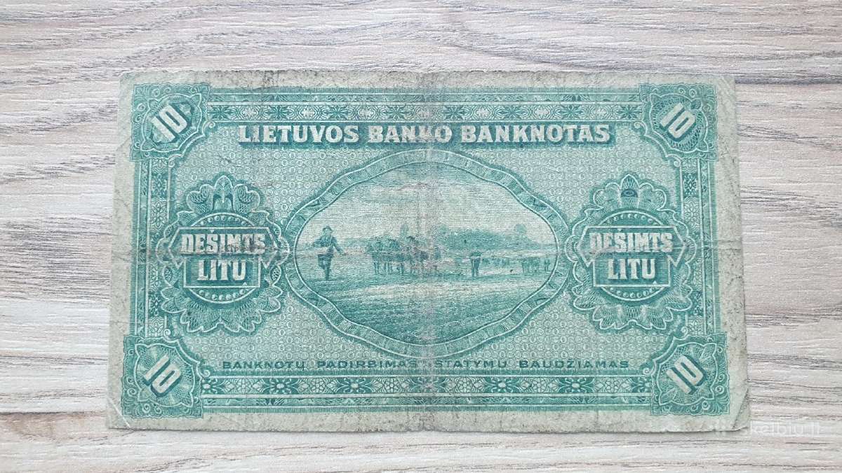 1927 metų 10 litų banknotas - nuotraukos Nr. 2