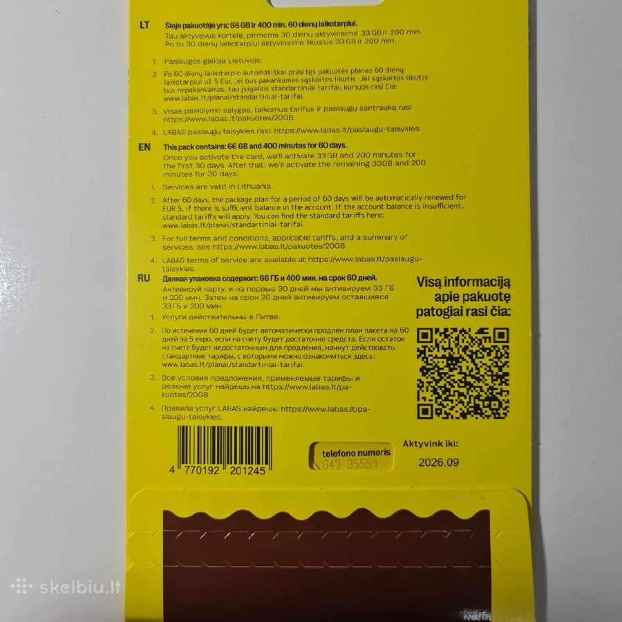 Lengvai įsimenami telefono nr. 27€.