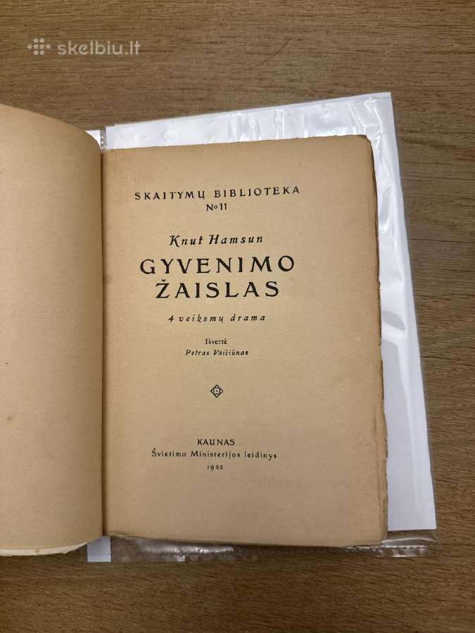 Knut Hamsun ,Gyvenimo žaislas 1922 - nuotraukos Nr. 2