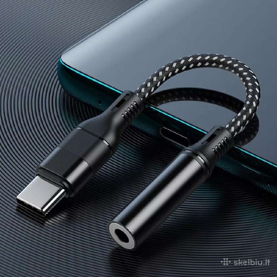 Adapteriai iš Usb C į 3,5mm ausinių jungtį