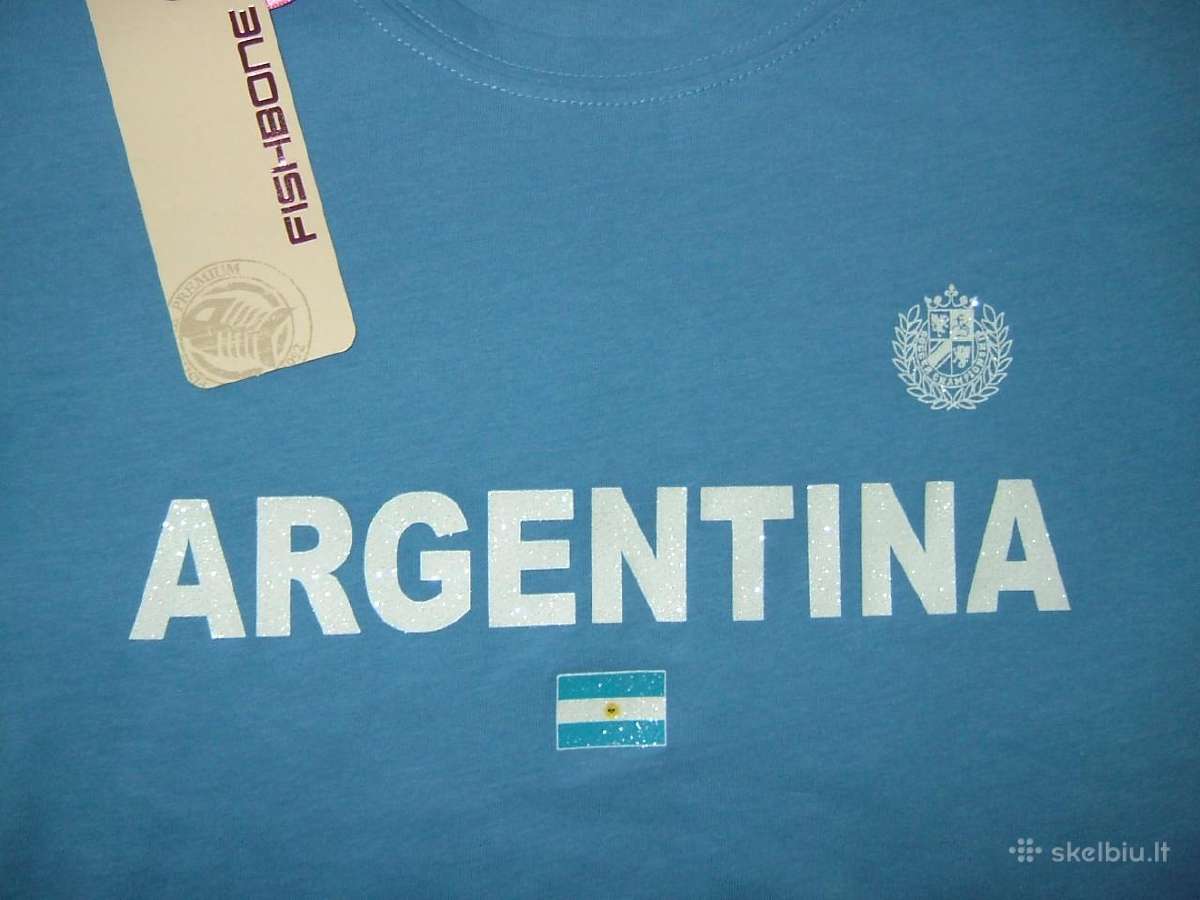 Mėlyni marškinėliai su užrašu Argentina moterims - nuotraukos Nr. 2