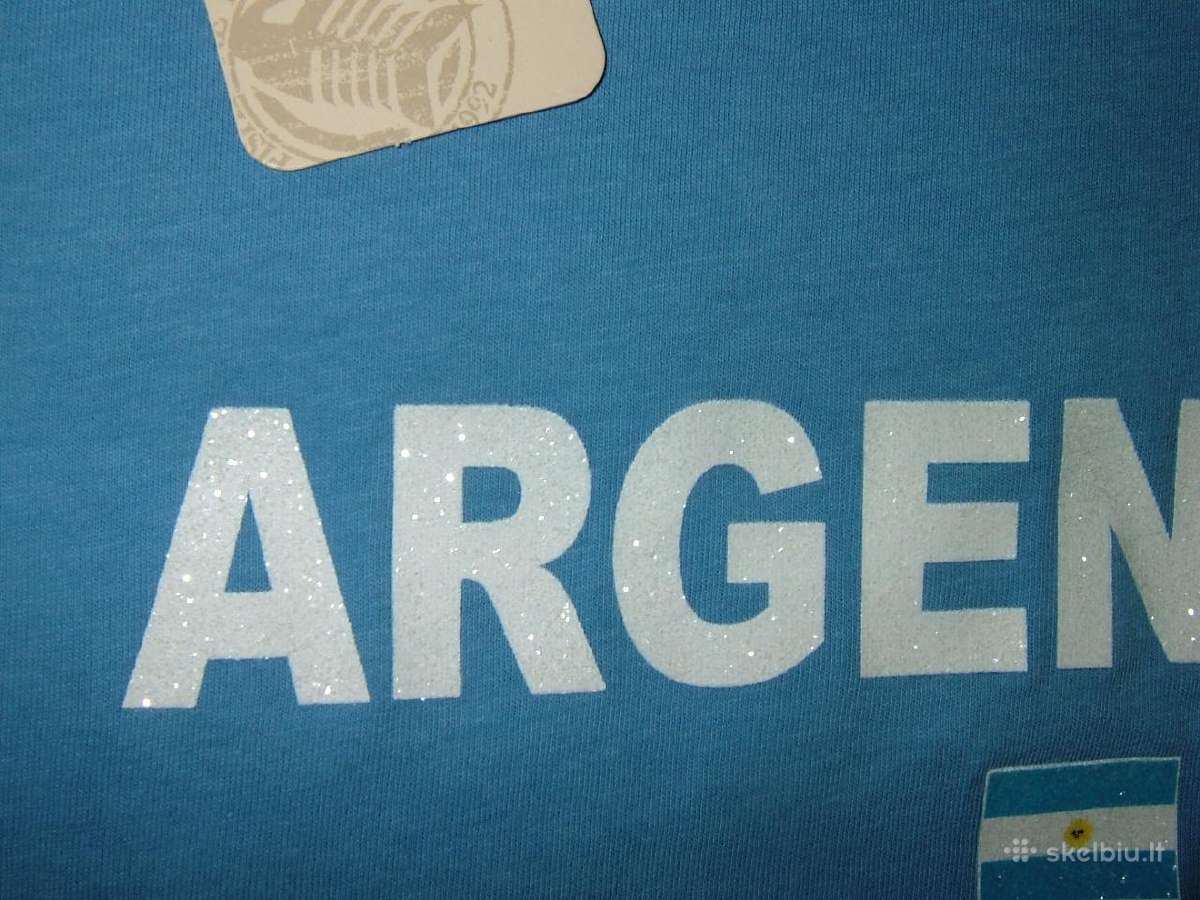 Mėlyni marškinėliai su užrašu Argentina moterims - nuotraukos Nr. 3
