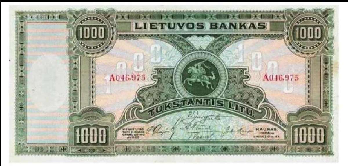 Brangiai Perku 1000 litų banknotą