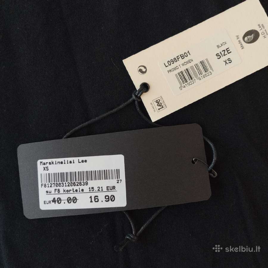 Nauji "Lee" juodi su užrašu moteriški marškinėliai - nuotraukos Nr. 8