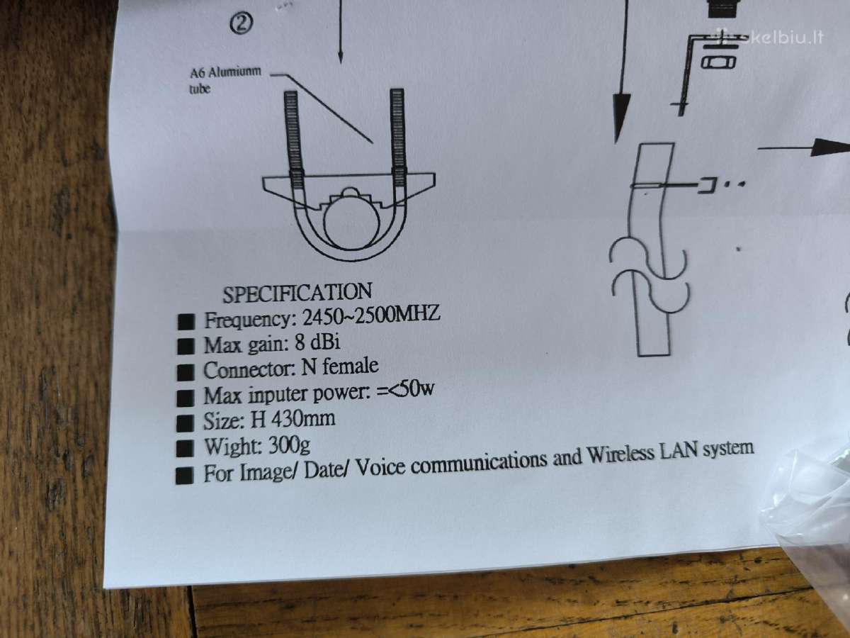 Wi-fi antenos 2.4 GHz 8dbi Naujos - nuotraukos Nr. 3