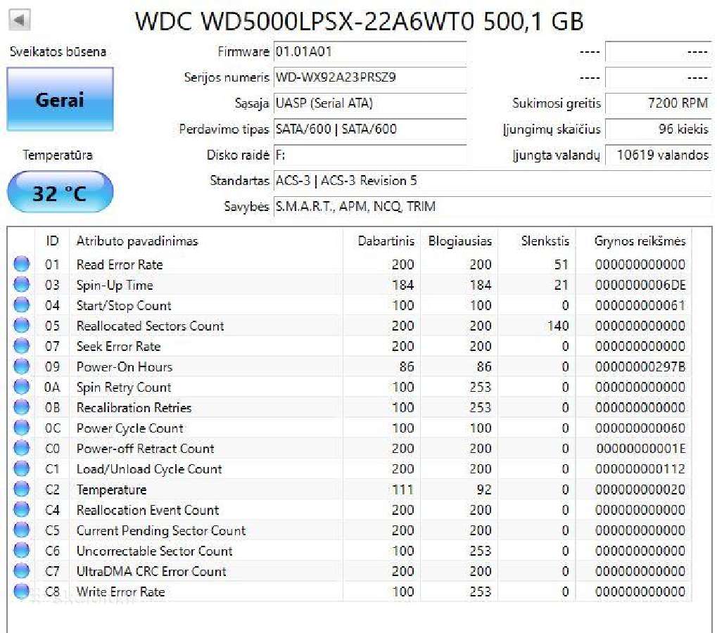 Naudoti 2.5 HDD diskai nuo 500 GB - 1000 GB - nuotraukos Nr. 3