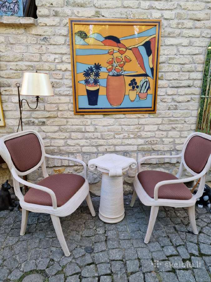 Vintažinės Boho st. autorinės kėdės su staliuku