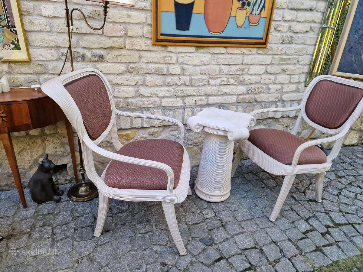 Vintažinės Boho st. autorinės kėdės su staliuku - nuotraukos Nr. 2