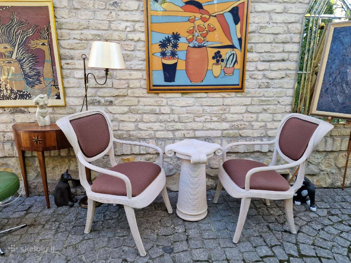 Vintažinės Boho st. autorinės kėdės su staliuku - nuotraukos Nr. 5