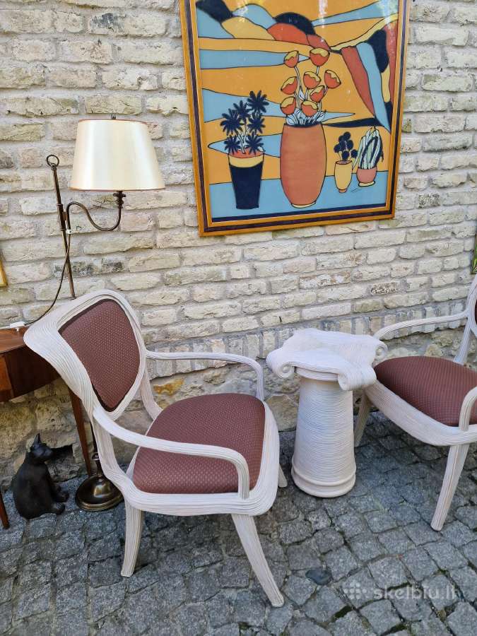 Vintažinės Boho st. autorinės kėdės su staliuku - nuotraukos Nr. 7