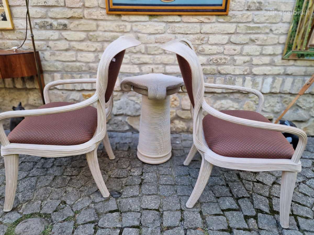Vintažinės Boho st. autorinės kėdės su staliuku - nuotraukos Nr. 20