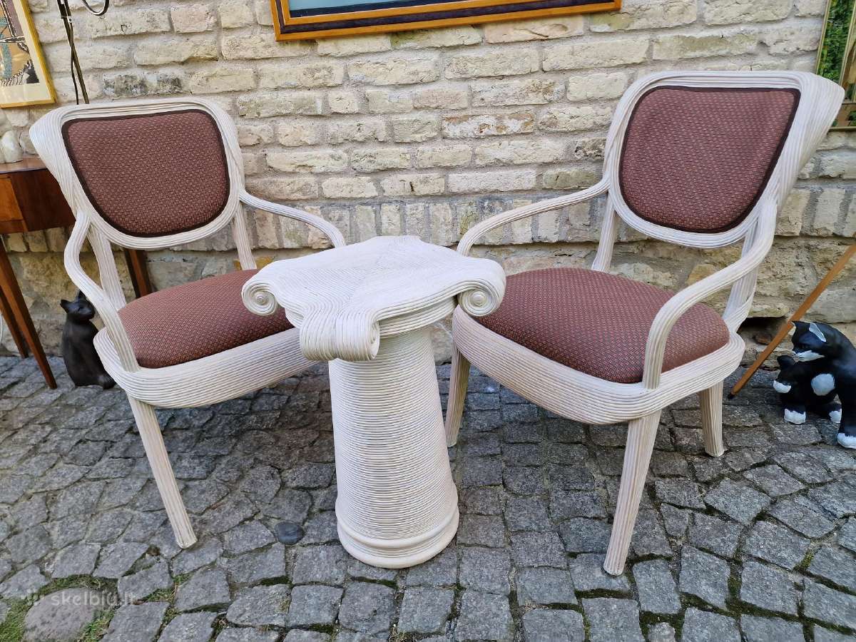 Vintažinės Boho st. autorinės kėdės su staliuku - nuotraukos Nr. 31