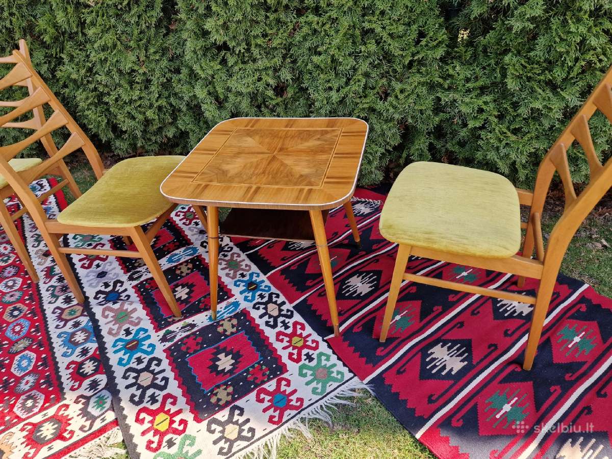 Vintažinis mid century riešutmedž. kavos staliukas - nuotraukos Nr. 4