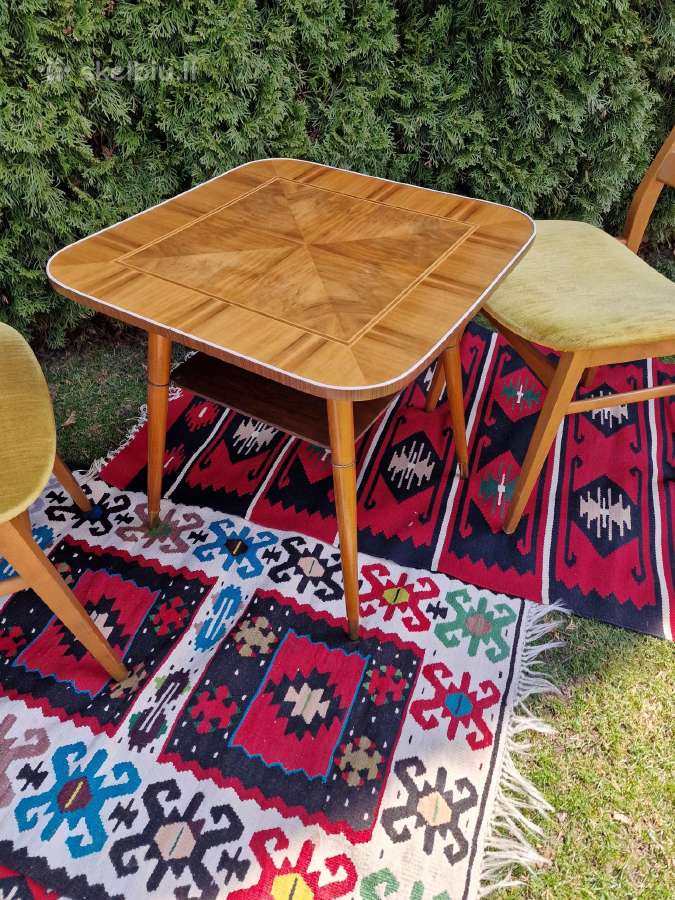 Vintažinis mid century riešutmedž. kavos staliukas - nuotraukos Nr. 7